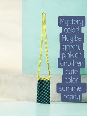 Beaded Crossbody Phone Bag - Two toned pop colors